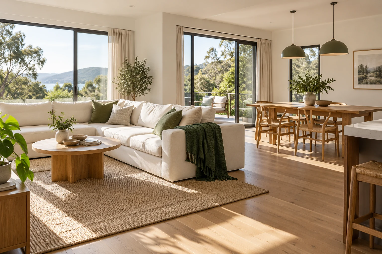 Daylight across a calm, well-kept living space